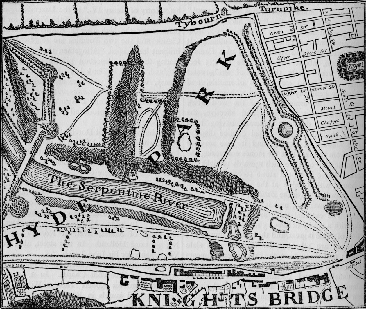 Mapa Hyde Parku, Londyn, 1748 1878 autorstwa John Pine
