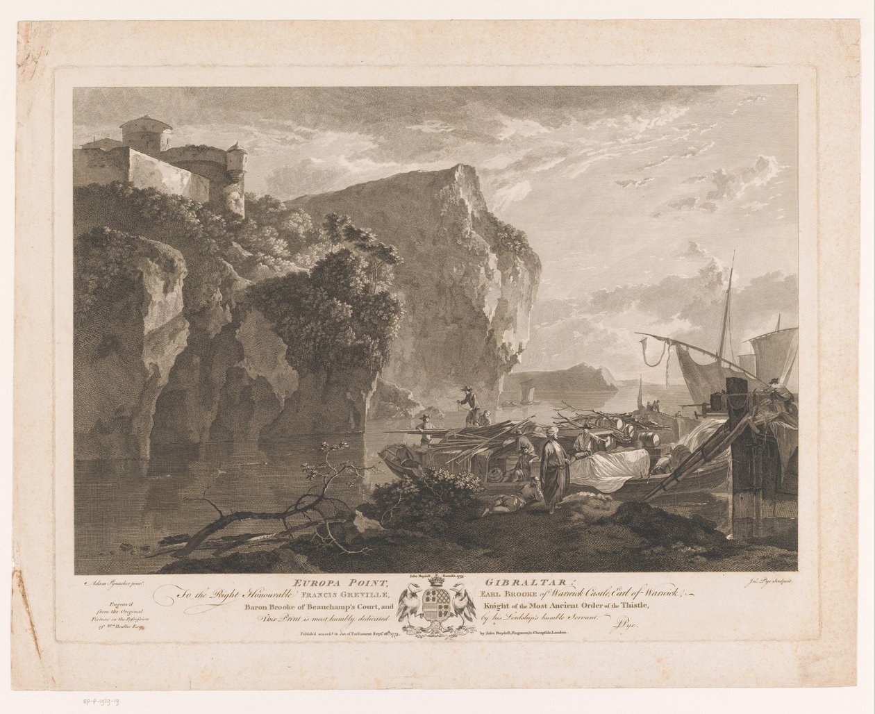 Widok na punkt Europa, Gibraltar Europa Point, Gibraltar (tytuł na obiekcie) autorstwa John Pye (I)