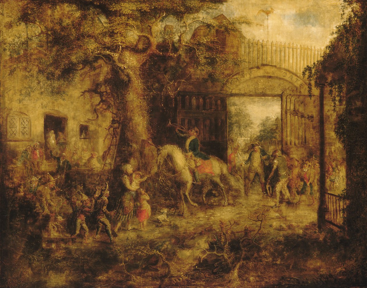 Brama czujności Stuyvesants Wall Street, 1863. autorstwa John Quidor