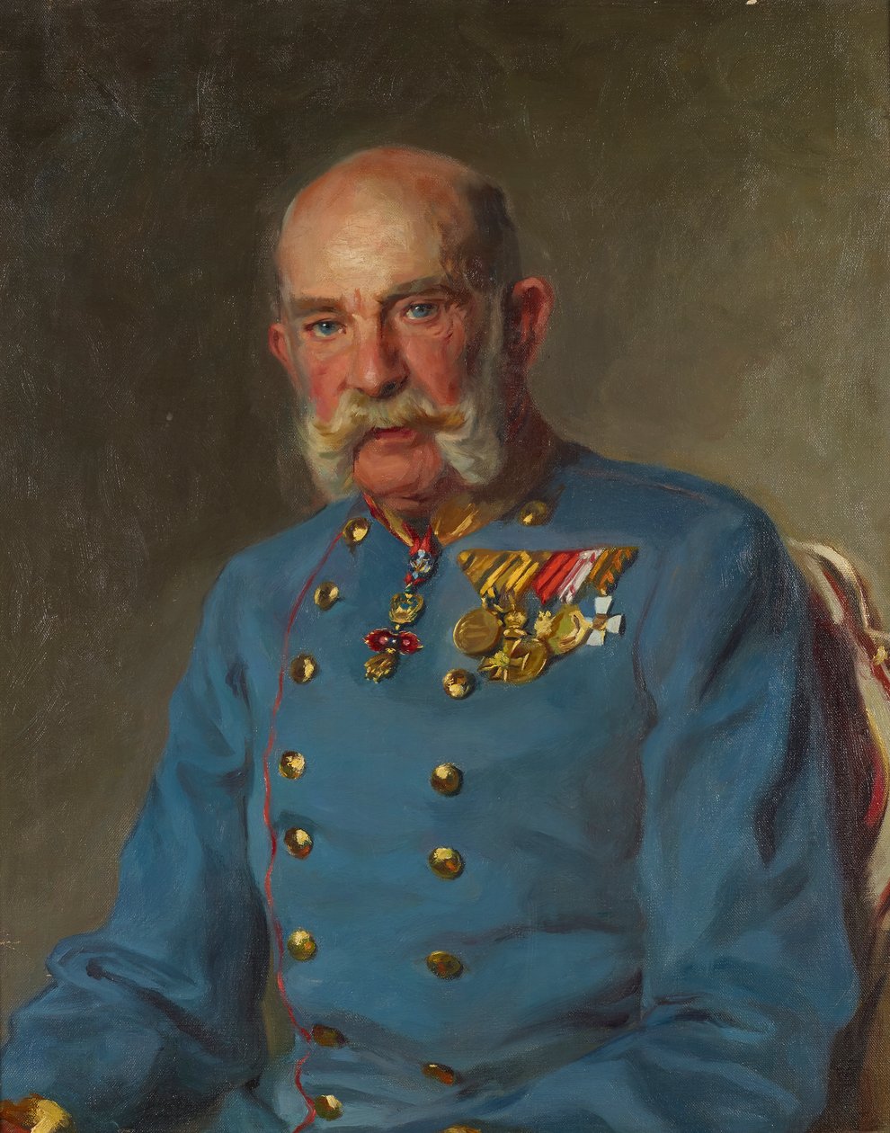 Cesarz Franciszek Józef I w mundurze służbowym austriackiego feldmarszałka autorstwa John Quincy Adams
