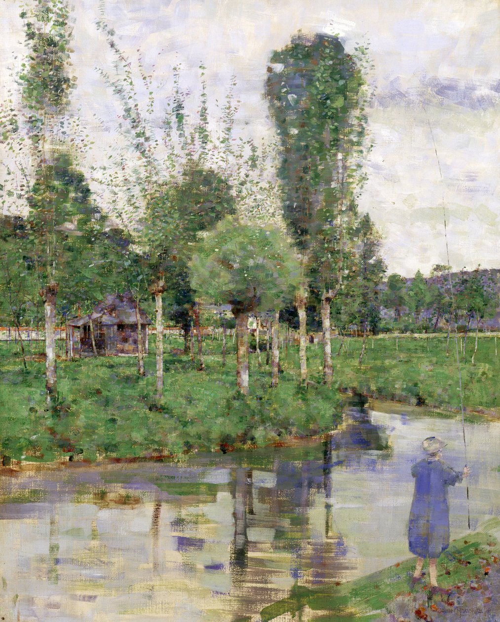 Na rzece, Sainte-Gertrude, Caudebec, Normandia (olej na płótnie) autorstwa John Quinton Pringle