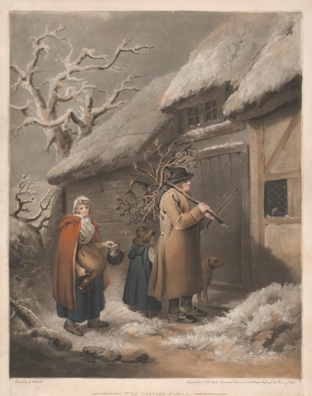 Rodzina w chacie autorstwa John Raphael Smith