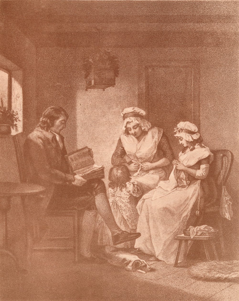 Szczęście domowe, Laetitia z rodzicami, 1789 autorstwa John Raphael Smith