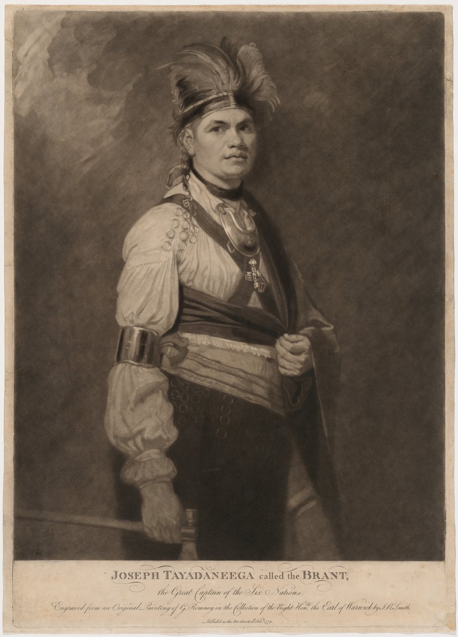 Joseph Tayadaneega zwany Brantem, wielki kapitan Sześciu Narodów autorstwa John Raphael Smith