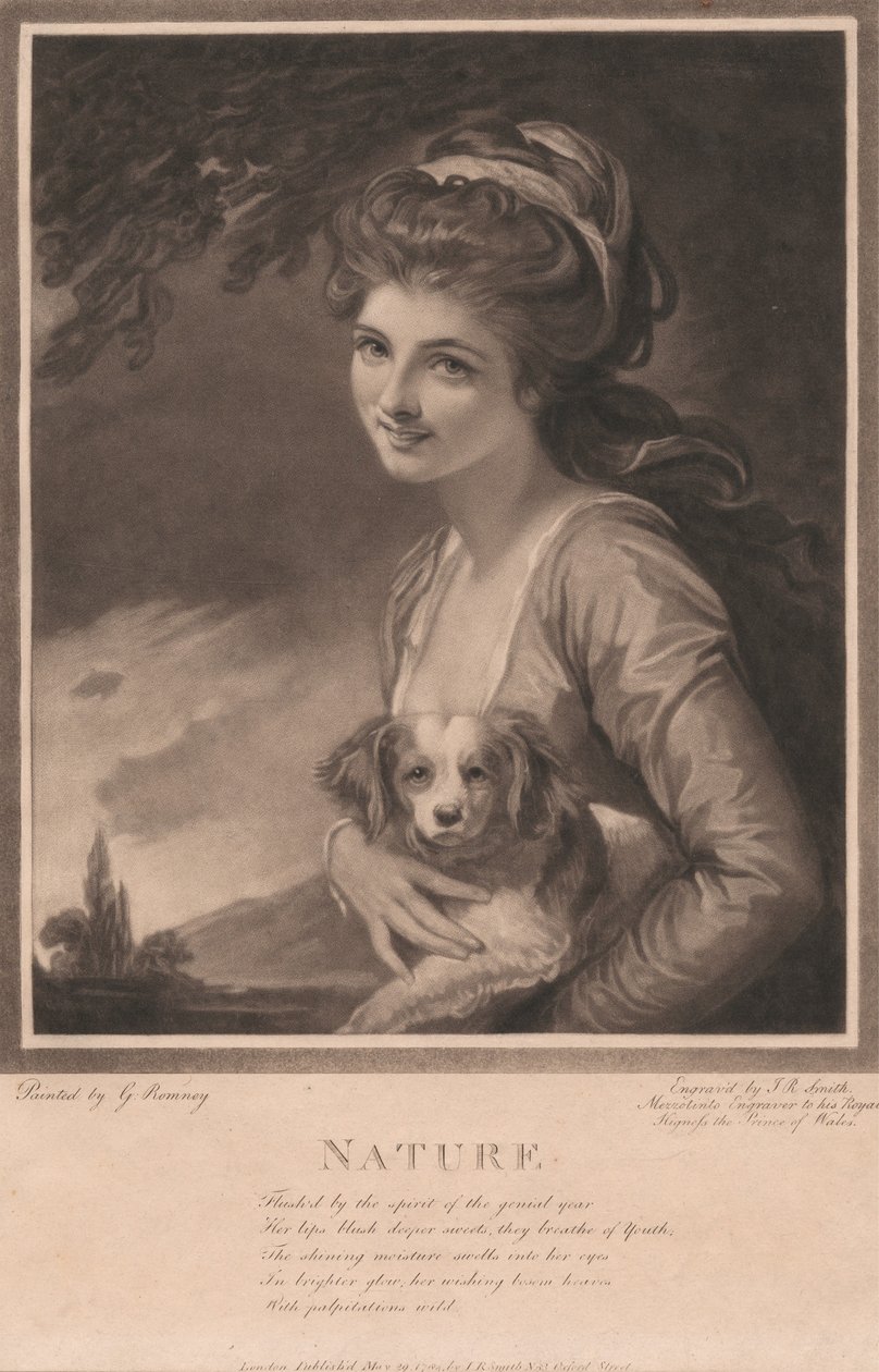 Lady Hamilton jako „Natura” autorstwa John Raphael Smith