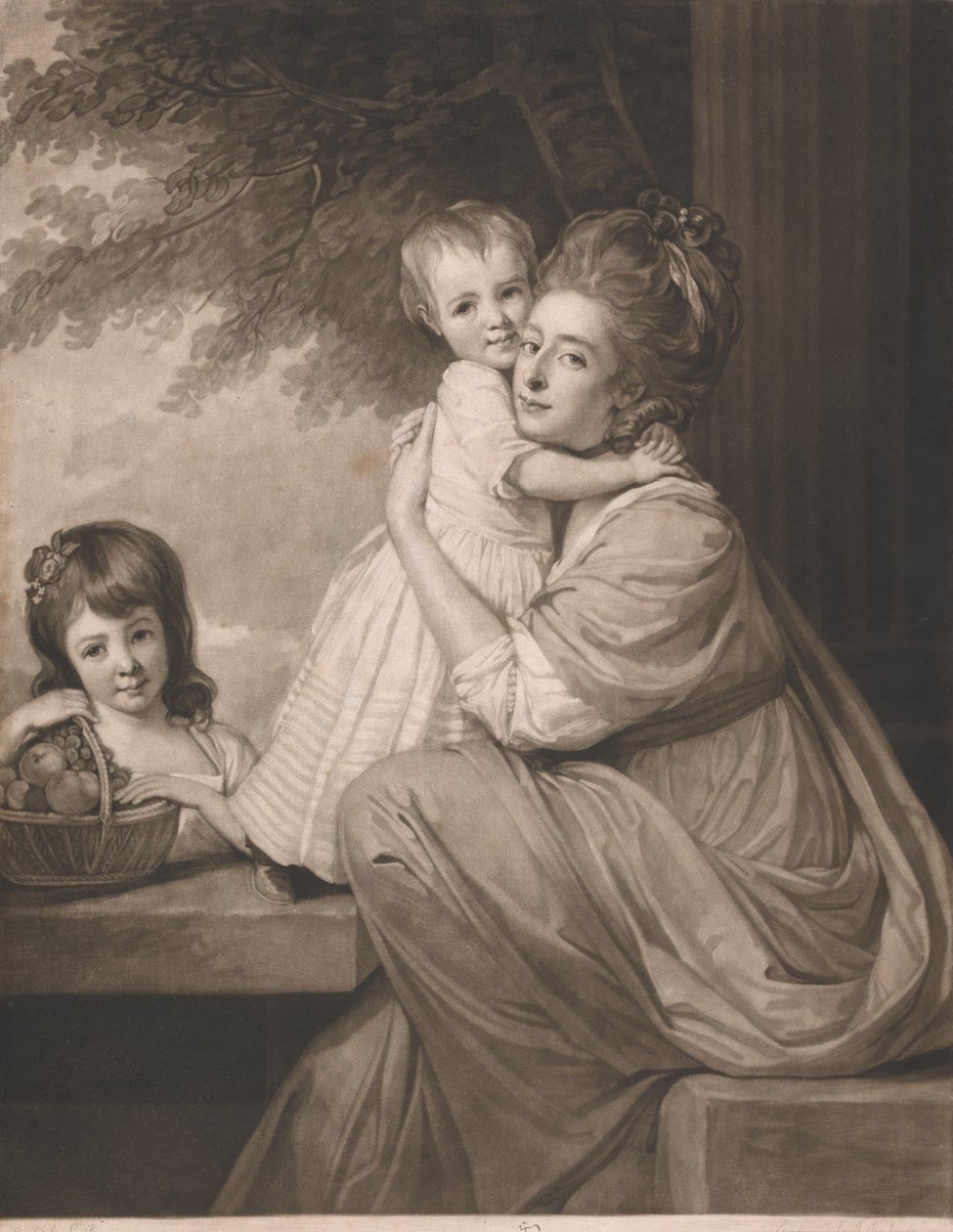 Pani Stables i jej dwie córki, Harriet i Maria autorstwa John Raphael Smith