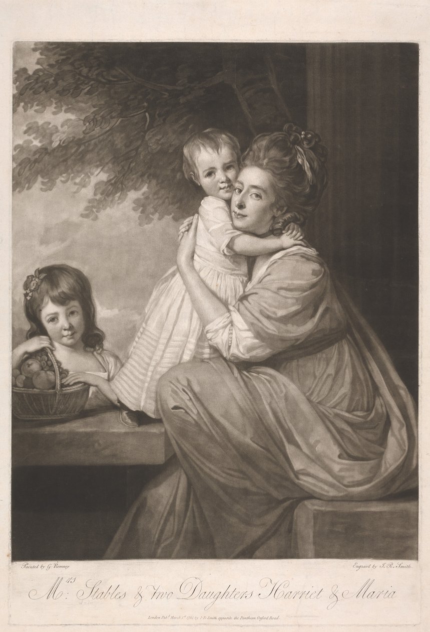 Pani Stables i dwie córki, Harriet i Maria autorstwa John Raphael Smith