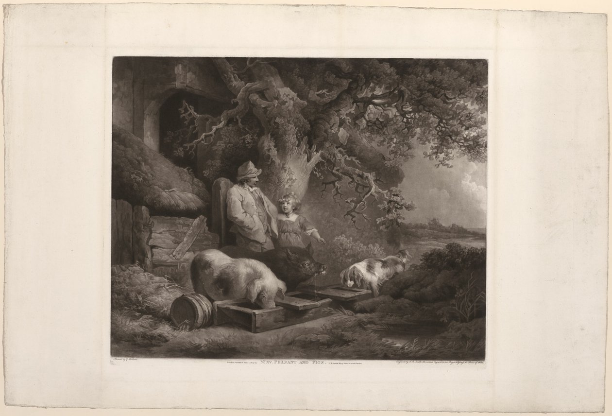Chłop i świnie autorstwa John Raphael Smith