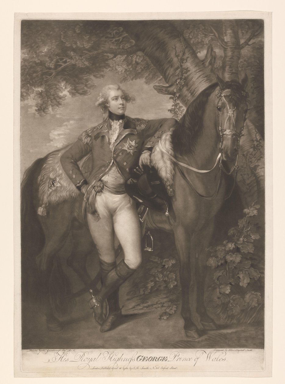 Portret van George IV jako prins van Wales Jego Królewska Wysokość George Prince of Wales (tytuł na obiekcie) autorstwa John Raphael Smith