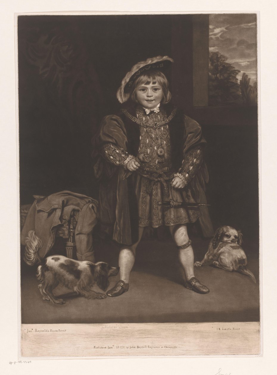 Portret Johna Crewe jako dziecka autorstwa John Raphael Smith