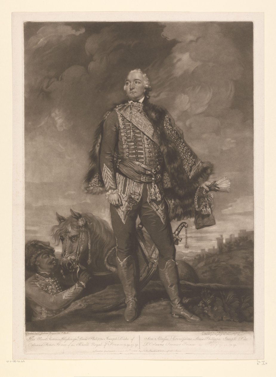 Portret Ludwika Filipa II z Orleanu Jego Najjaśniejsza Wysokość Louis Philippe Joseph Duke of Orleans (...) (tytuł na obiekcie) autorstwa John Raphael Smith