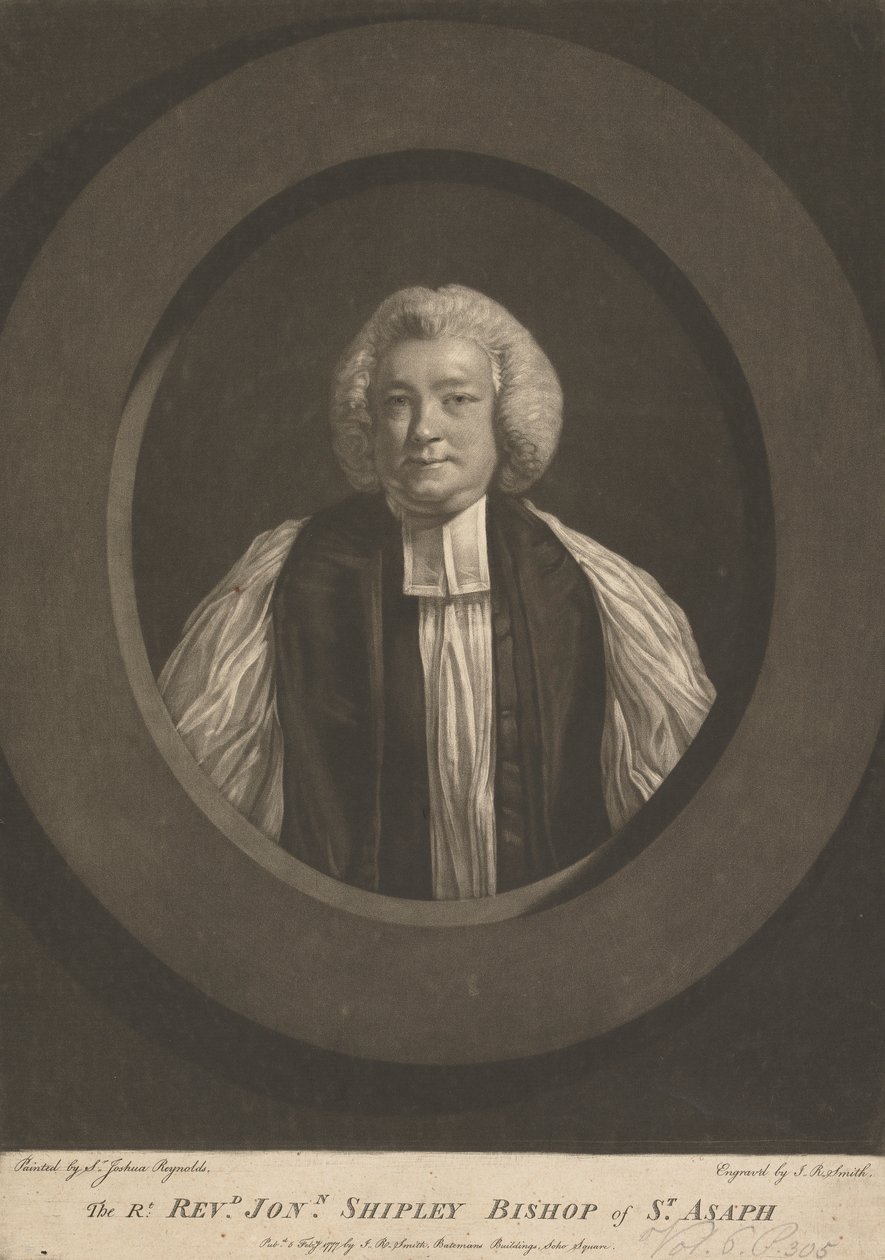 Wielebny Jonathan Shipley, biskup St. Asaph autorstwa John Raphael Smith