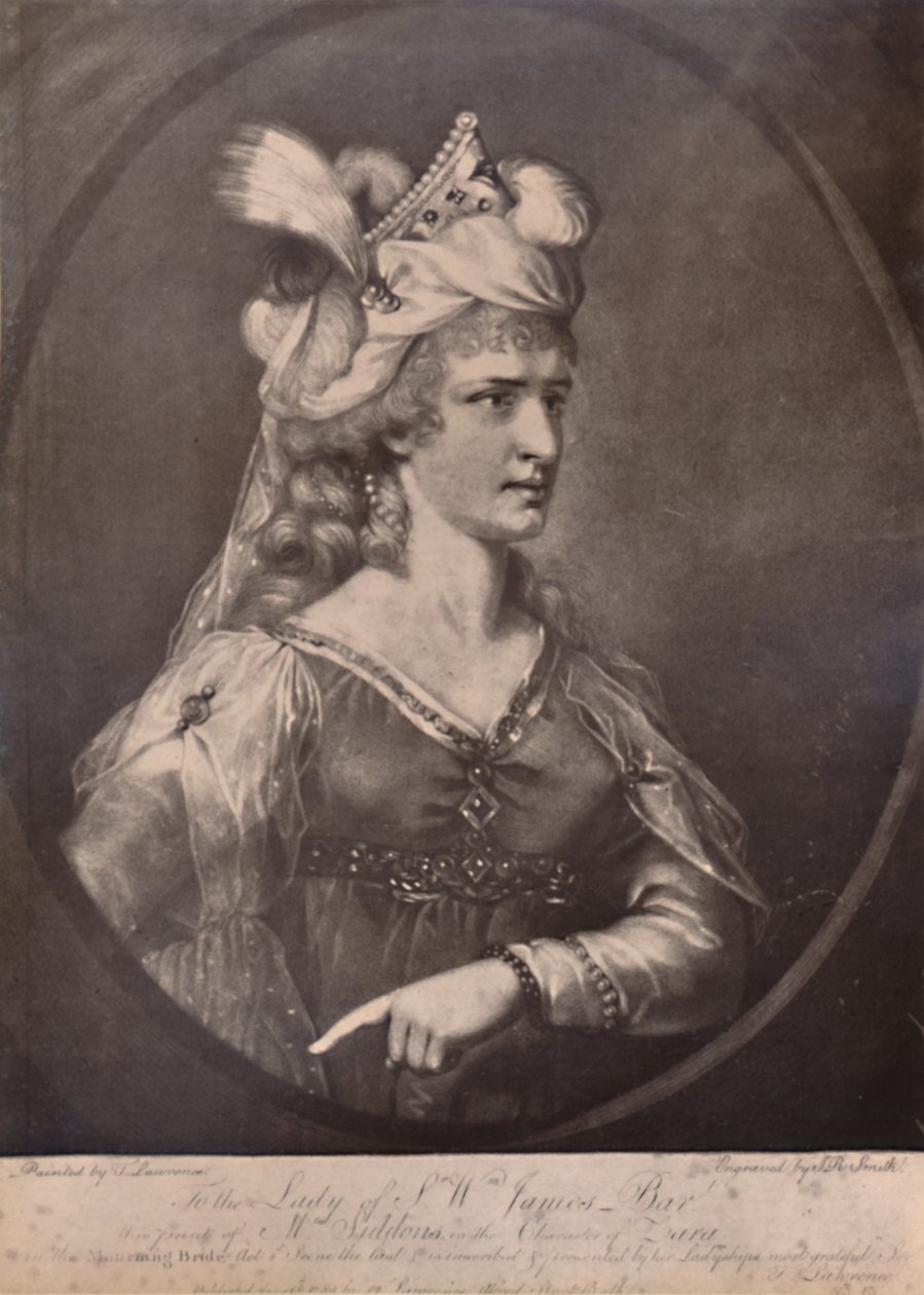 Sarah Siddons, walijska aktorka, jako Zara w filmie Williama Congrevesa w filmie Żałoby panny młodej, c1783 1894 autorstwa John Raphael Smith