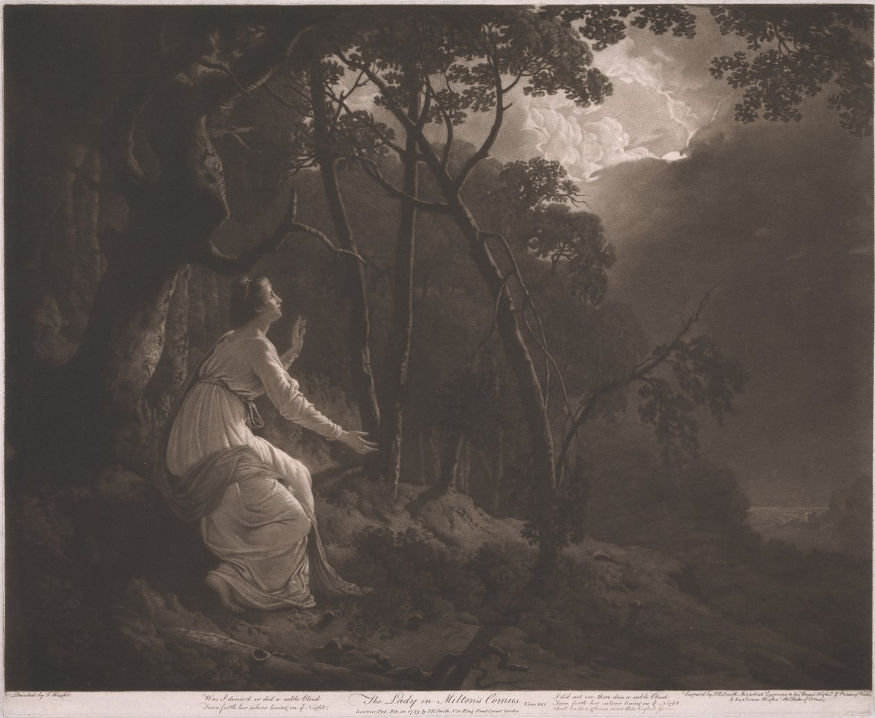 Dama w Comusie Miltona autorstwa John Raphael Smith