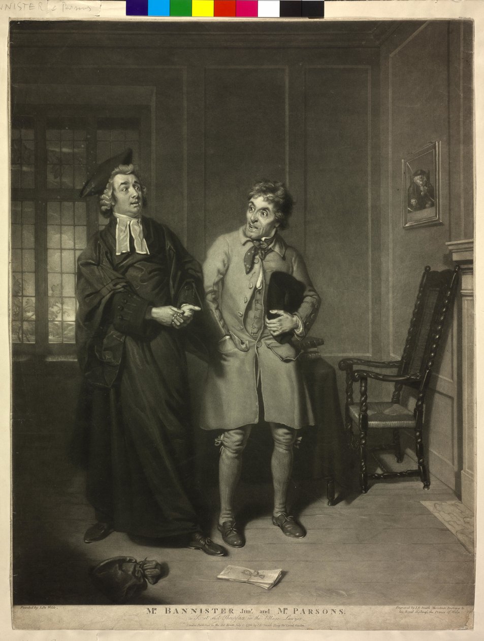William Parsons jako "Sheepface" w filmie "Wiejski prawnik" autorstwa John Raphael Smith
