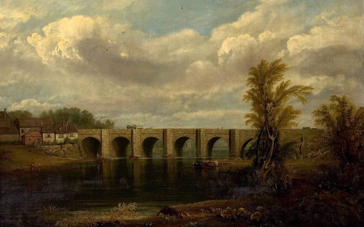 Old Trent Bridge, Nottingham, 1825 autorstwa John Rawson Walker