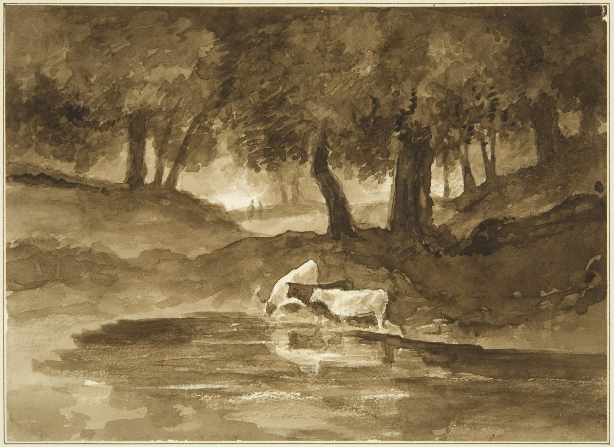 Patrząc w górę Nightingale Valley, ok. 1825 (ołówek i akwarela na papierze) autorstwa John Reverend Eden