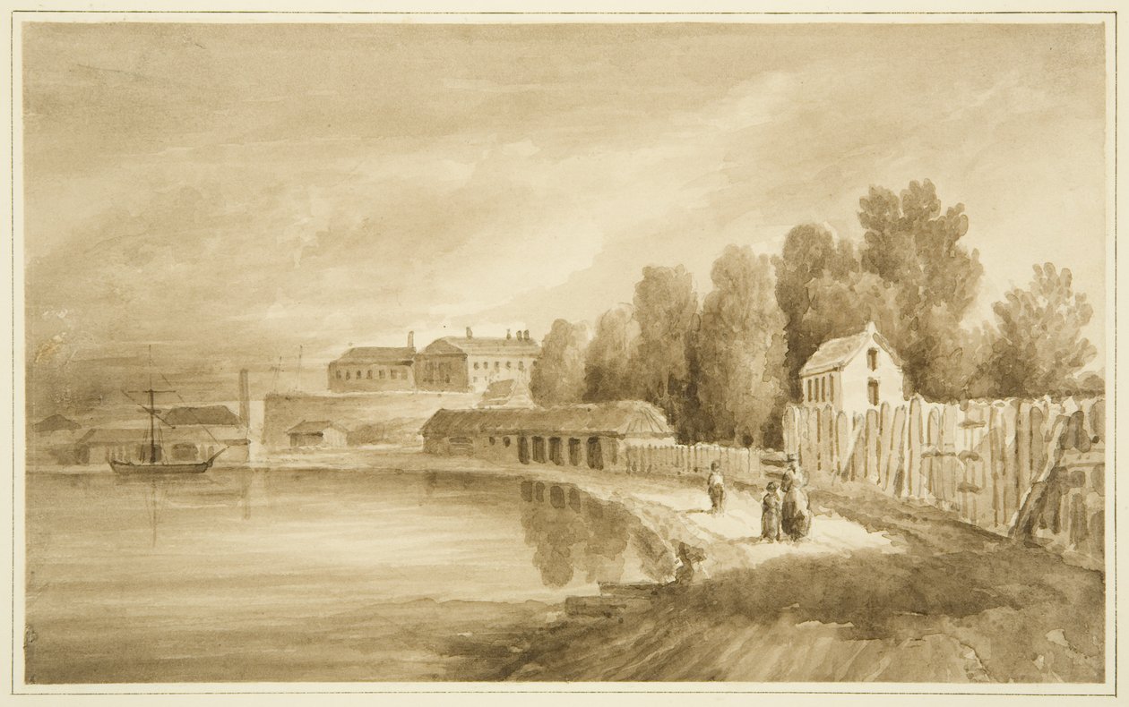 Ropewalk i tył New Gaol autorstwa John Reverend Eden