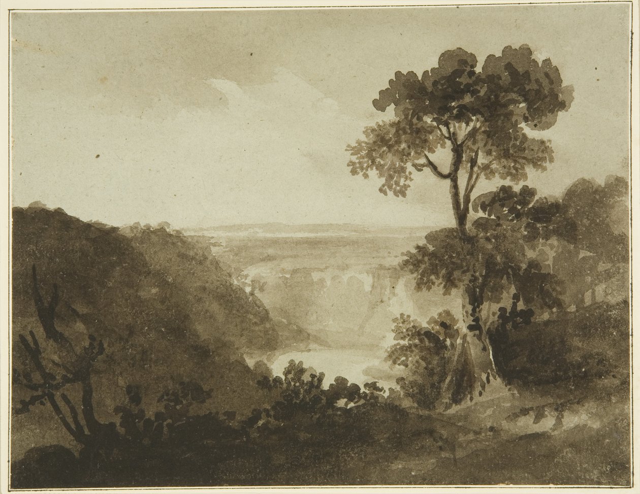 Widok z Clifton Down, ok. 1820 (ołówek i akwarela na papierze) autorstwa John Reverend Eden