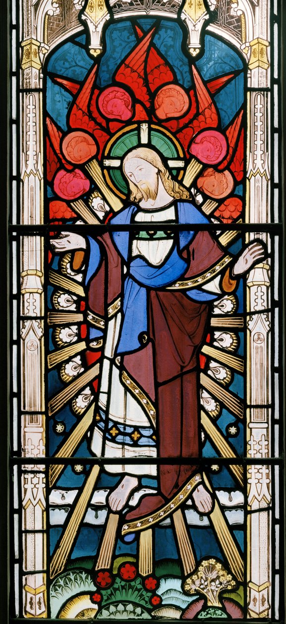 Chrystus i Serafin, z Dziewic mądrych i głupich, 1862 (witraże) autorstwa John Richard Clayton