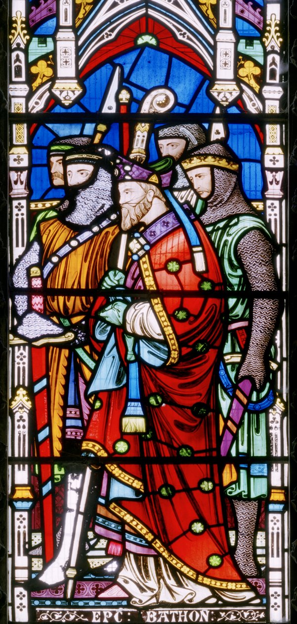 Fragment z Koronacji Henryka III, 1860 (witraż) autorstwa John Richard Clayton
