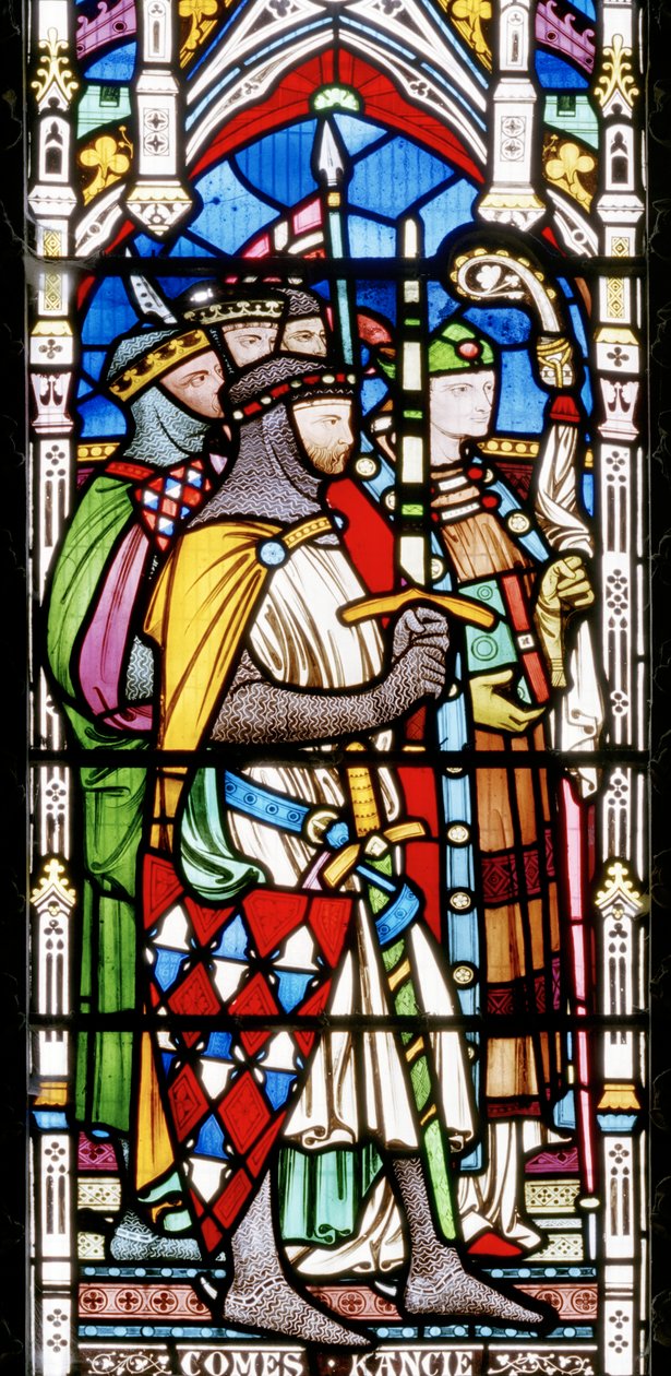 Fragment z Koronacji Henryka III, 1860 (witraż) autorstwa John Richard Clayton