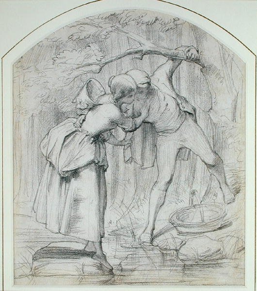 The Crossing, c.1860 (ołówek na pokładzie) autorstwa John Richard Clayton