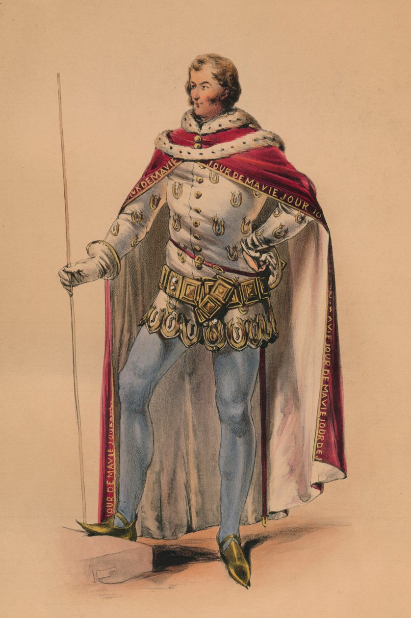 Gość w kostiumie Królowej Wiktorii w kostiumie Bal, 12 maja 1842, 1843. autorstwa John Richard Coke Smyth