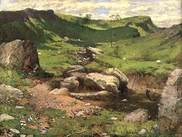 Skalisty strumień w górzystym krajobrazie autorstwa John Ritchie