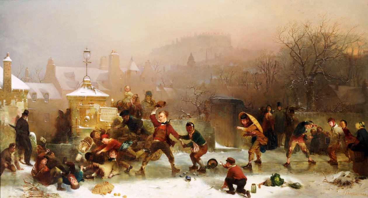 Zjeżdżalnia pod zamkiem, Edynburg, 1854 autorstwa John Ritchie
