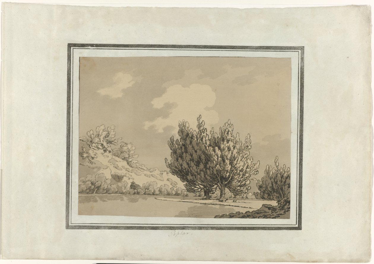 Topola autorstwa John Robert Cozens (signed by artist)