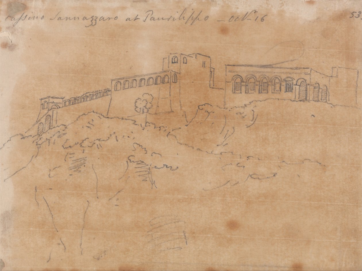 Cassino Sannazzaro w Posillipo, 16 października autorstwa John Robert Cozens