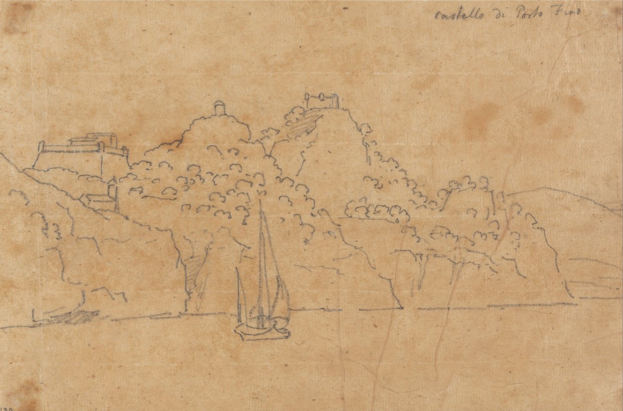 Zamek Portofino autorstwa John Robert Cozens
