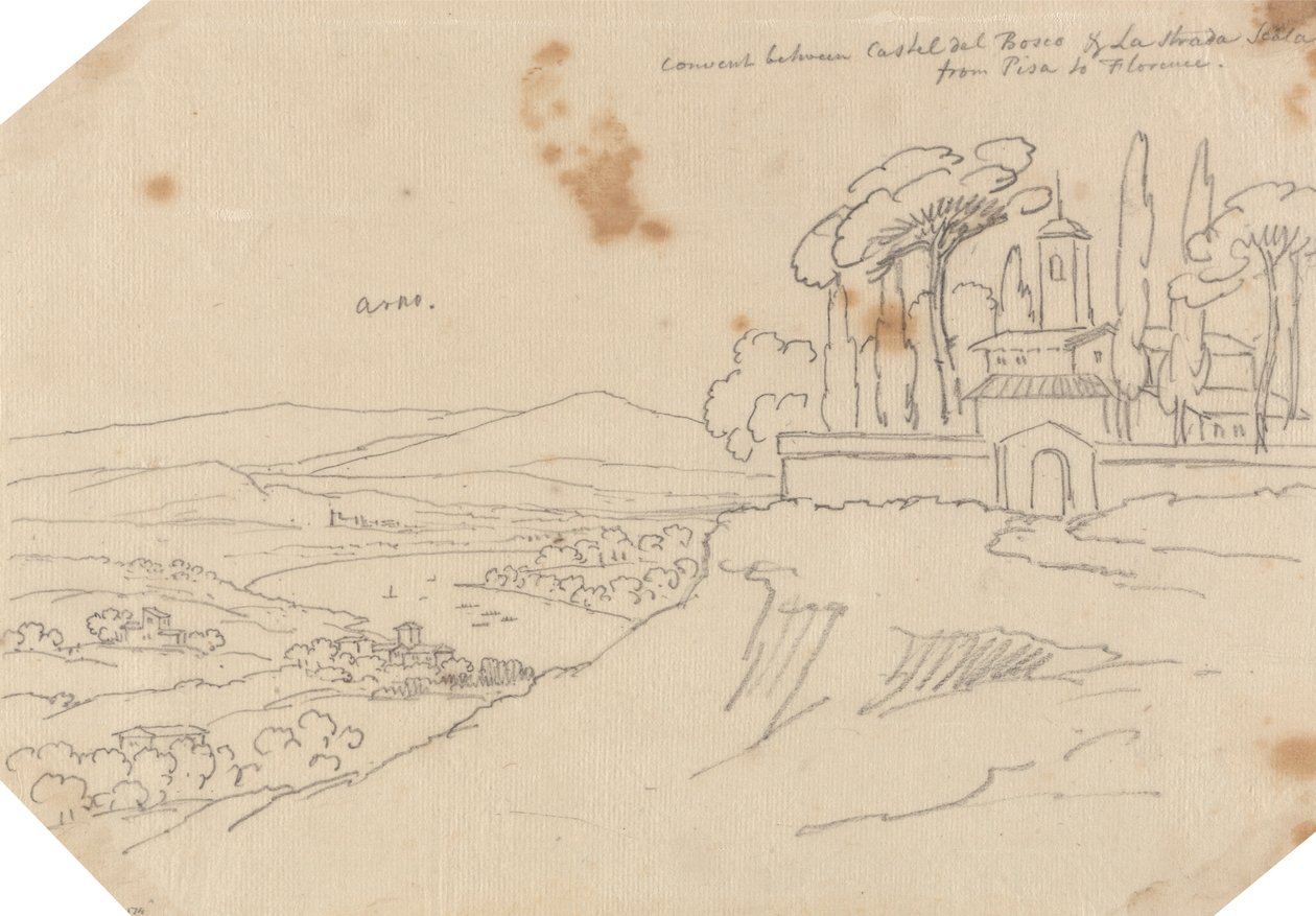 Klasztor między Castel del Bosco i La Strada Scala autorstwa John Robert Cozens