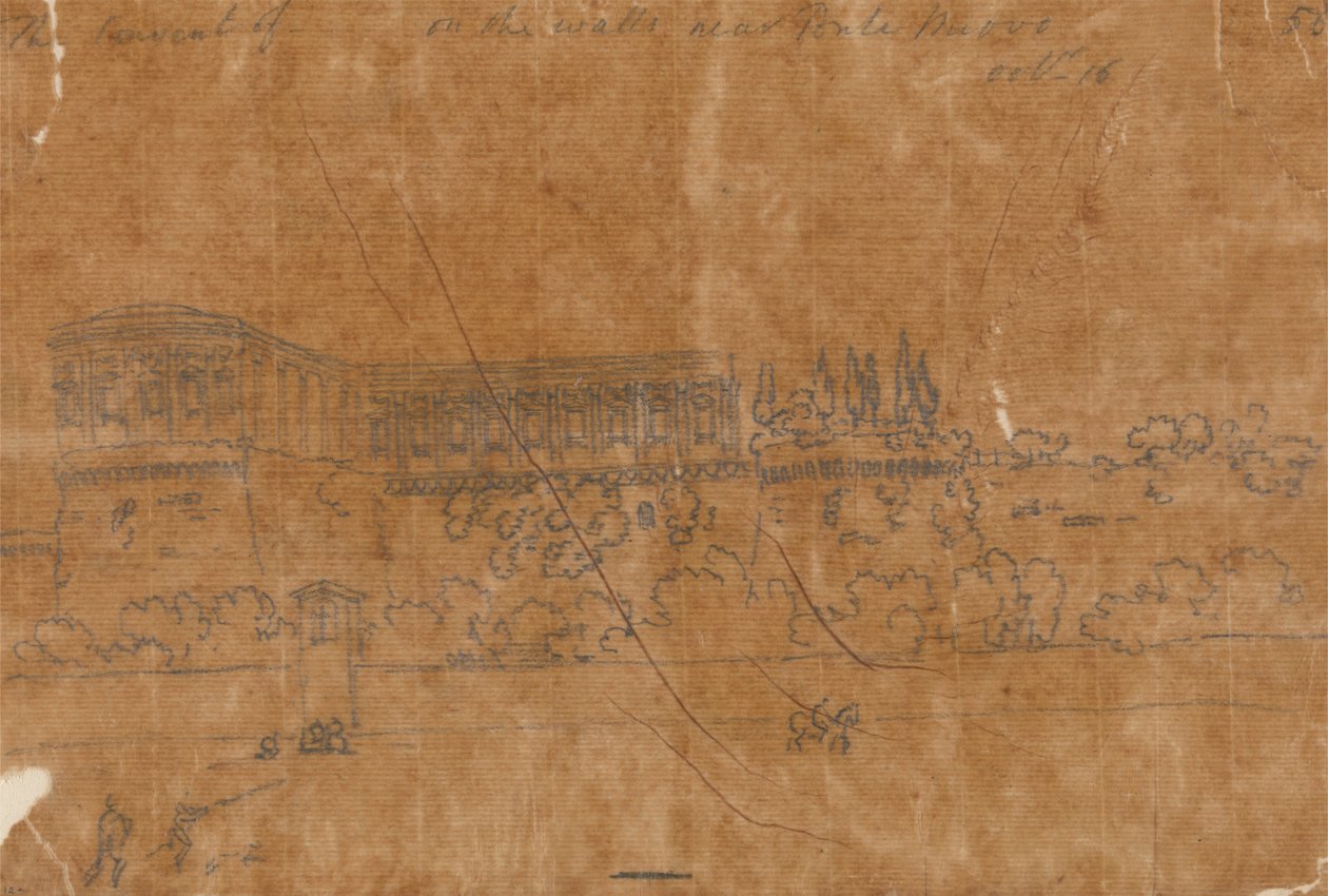 Klasztor w pobliżu Ponte Nuovo, 16 października autorstwa John Robert Cozens