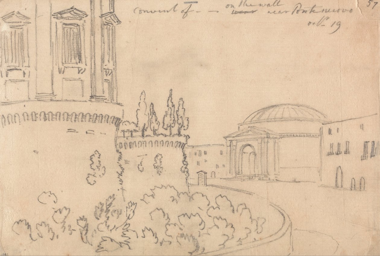 Klasztor w pobliżu Ponte Nuovo, 19 października autorstwa John Robert Cozens