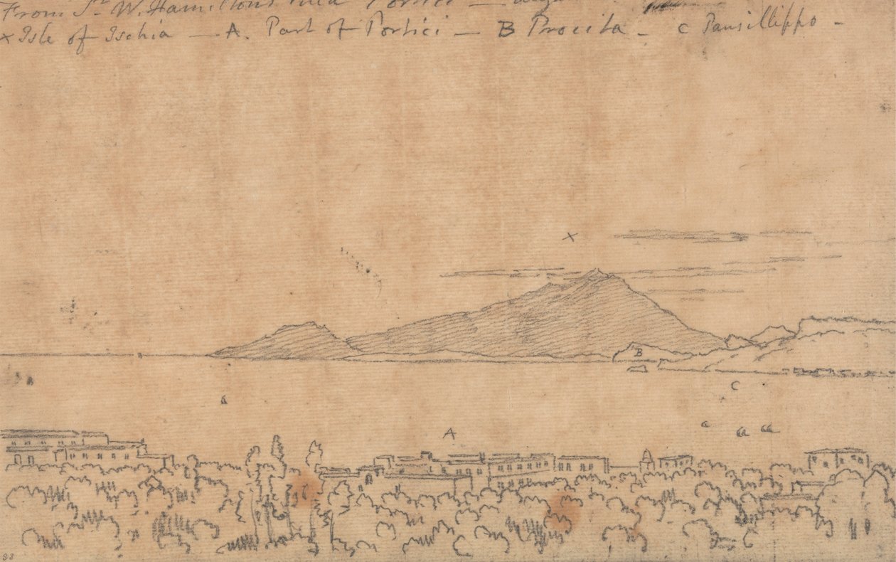 Z willi Sir W. Hamiltona, Portici, 12 sierpnia autorstwa John Robert Cozens
