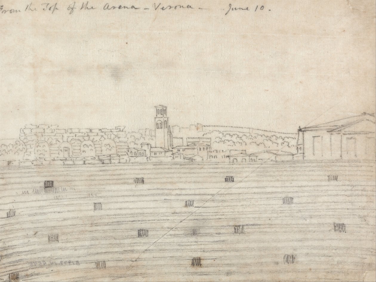 Ze szczytu Areny, Werona autorstwa John Robert Cozens