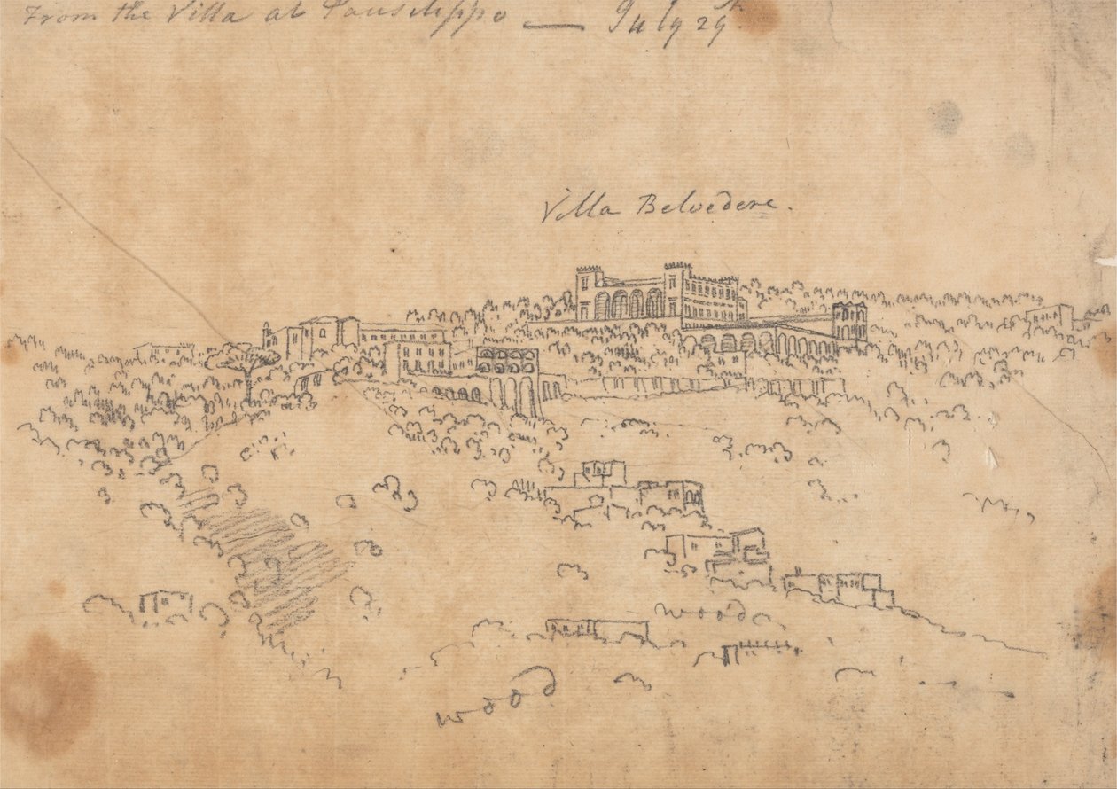 Z willi w Posillipo, 29 lipca autorstwa John Robert Cozens