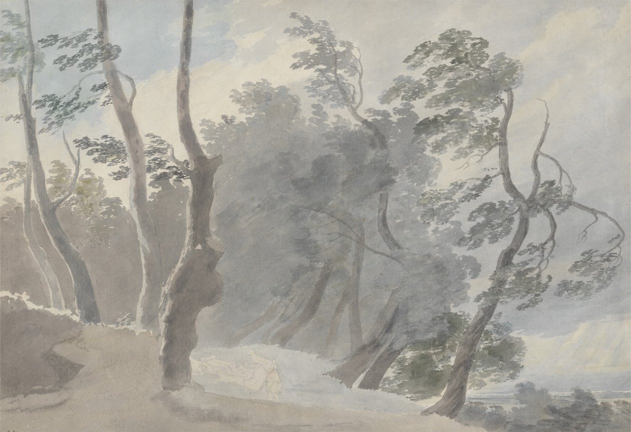 Galleria di Sopra, Albano (grafit i w/c na papierze) autorstwa John Robert Cozens