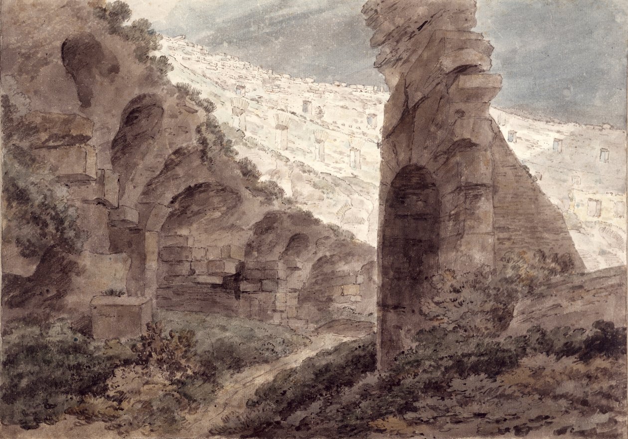 Wnętrze Koloseum, 1778 autorstwa John Robert Cozens