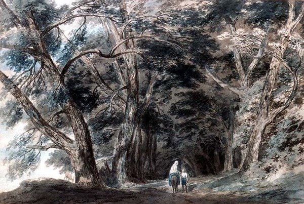 Galleria di Sopra, nad jeziorem Albano, Włochy autorstwa John Robert Cozens