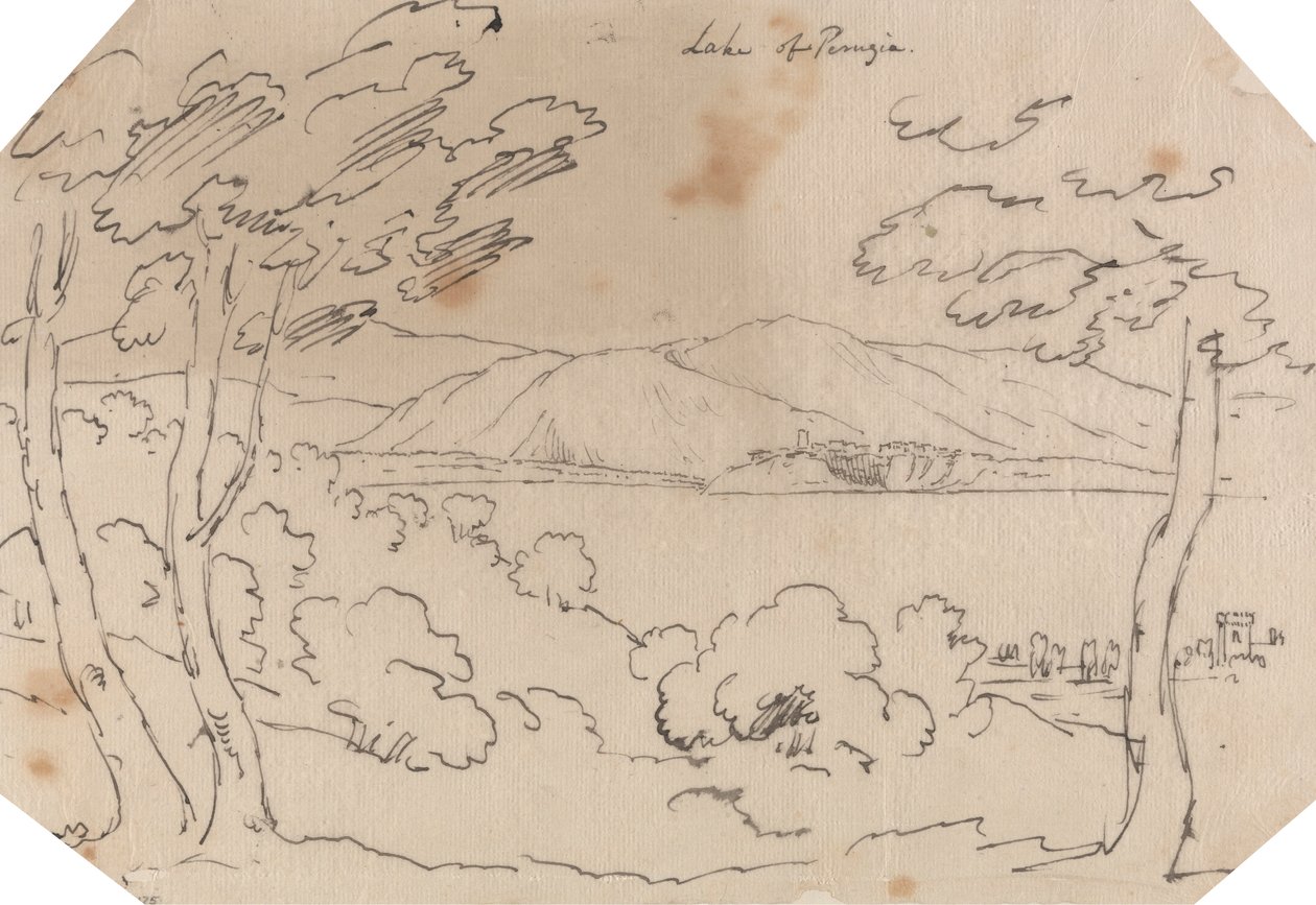 Jezioro Perugia autorstwa John Robert Cozens