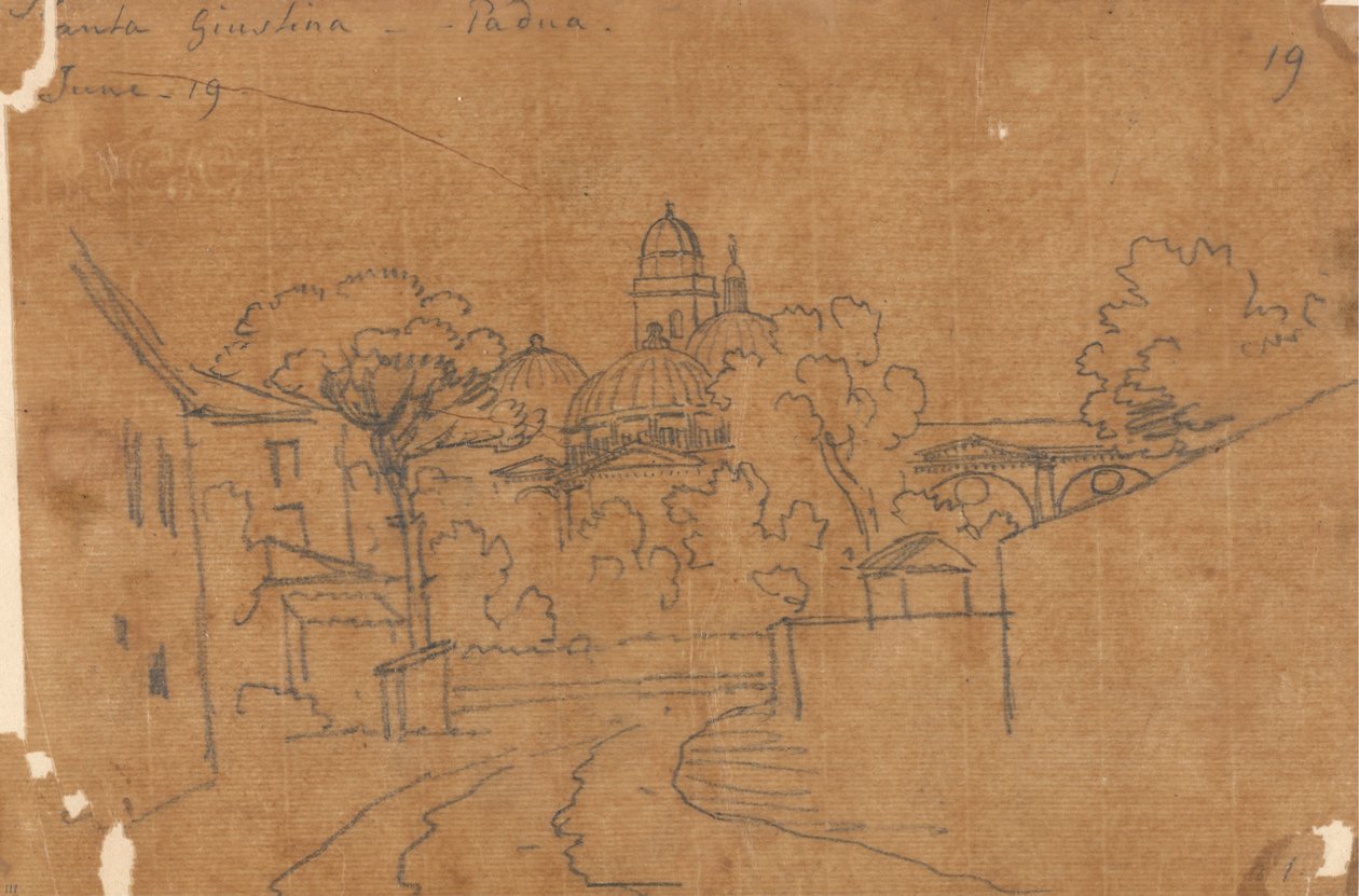 Santa Giustina, Padwa, 19 czerwca autorstwa John Robert Cozens
