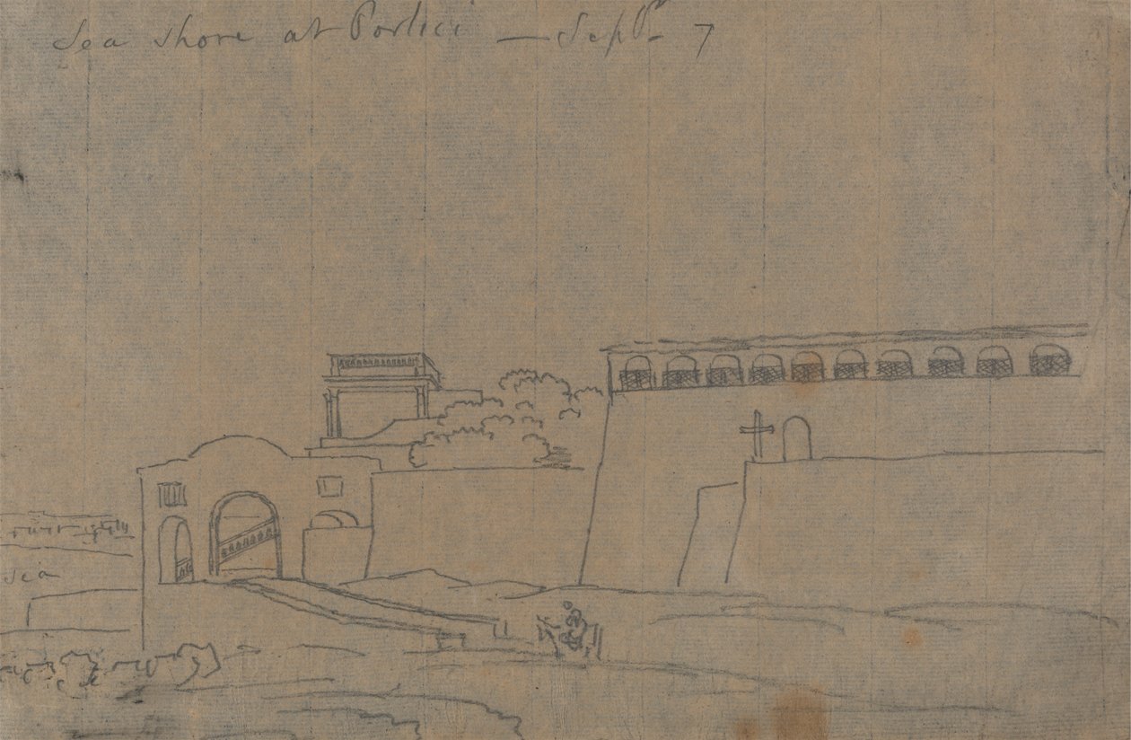 Sea Shore w Portici, 7 września autorstwa John Robert Cozens