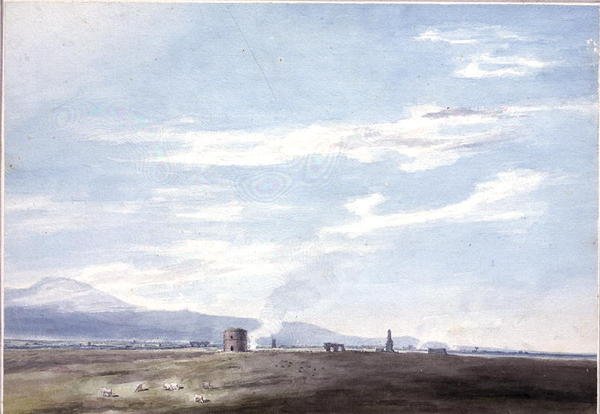 Pozostałości grobowe w Campagna pod Rzymem, ok. 1783 (akwarela na ołówku na papierze) autorstwa John Robert Cozens