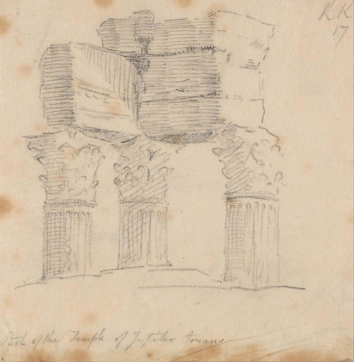 Świątynia Jowisza Tonansa autorstwa John Robert Cozens