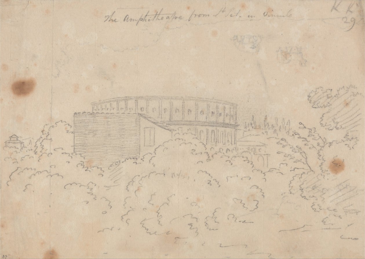 Amfiteatr widziany z S. Pietro in Vinculo autorstwa John Robert Cozens