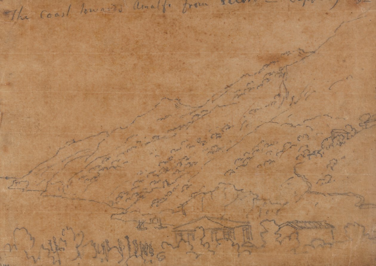 Wybrzeże w kierunku Amalfi z Vietri, 19 września autorstwa John Robert Cozens