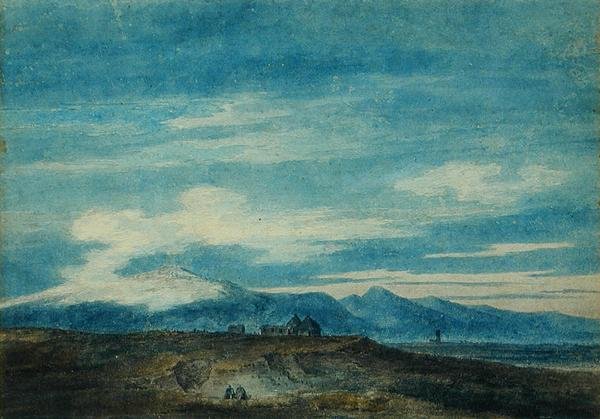 Wzgórze Euganejskie z Padwy (akwarela na papierze) autorstwa John Robert Cozens